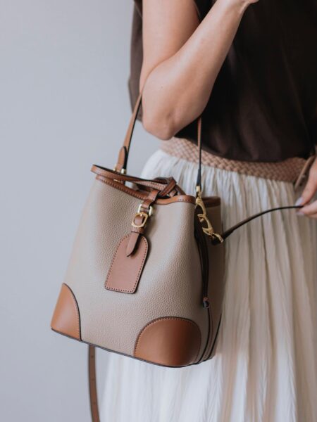 NC029-氣質典雅撞色水桶包
